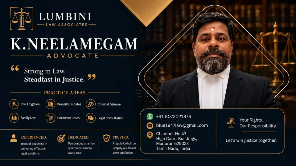 Advocate K. Neelamegam — experienced dedicated trusted legal advocate banner
